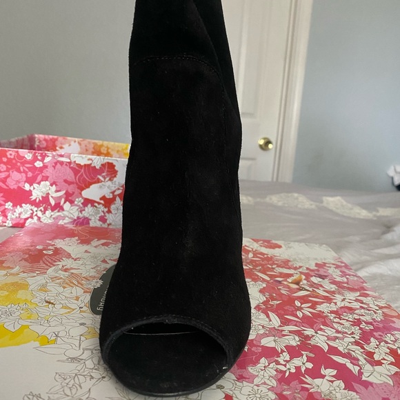 Open toe black ankle booties - Picture 2 of 5